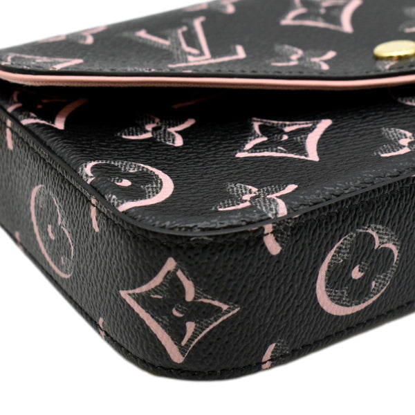 LOUIS VUITTON Felicie Strap & Go Monogram Canvas Crossbody Bag Black