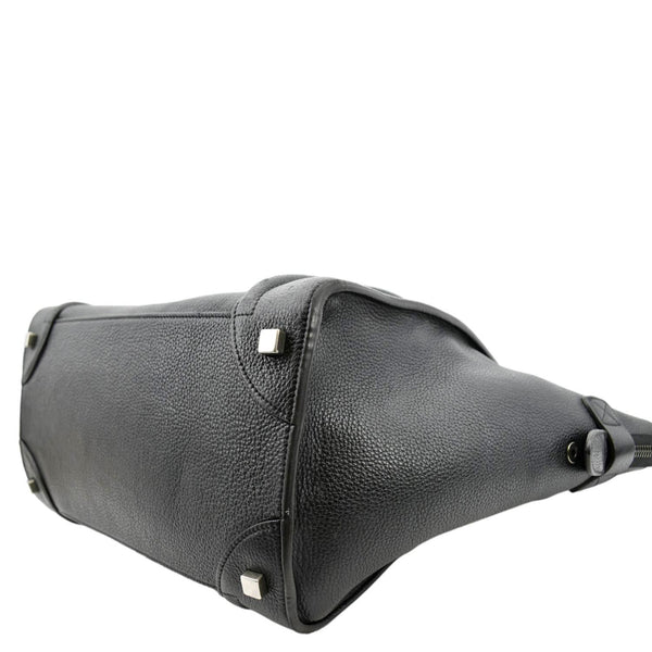 CELINE Drummed Mini Luggage Calfskin Leather Tote Bag Black