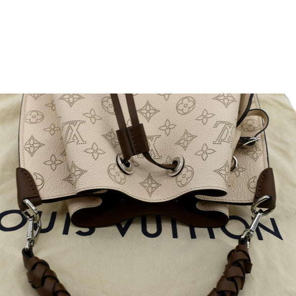 LOUIS VUITTON Muria Mahina Perforated Leather Crossbody Bag Creme