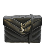YVES SAINT LAURENT The First Leather 2Way Hand Bag Black 103208