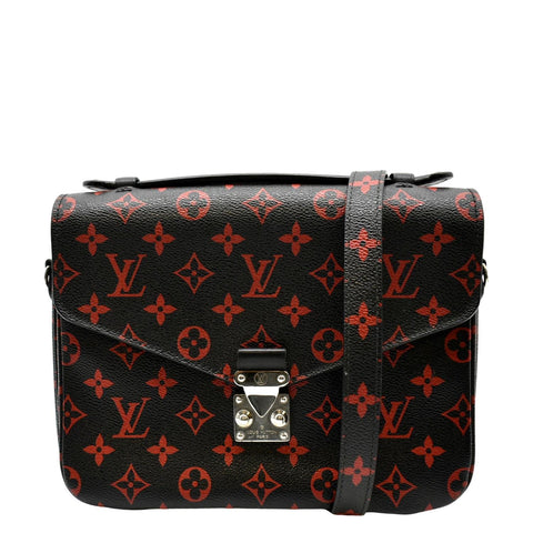 LOUIS VUITTON Metis Pochette Infrarouge Monogram Canvas Crossbody Bag Black