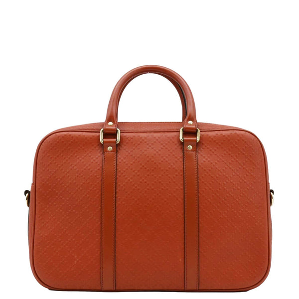 GUCCI Diamante Bright Leather Briefcase Travel Bag Orange 344357
