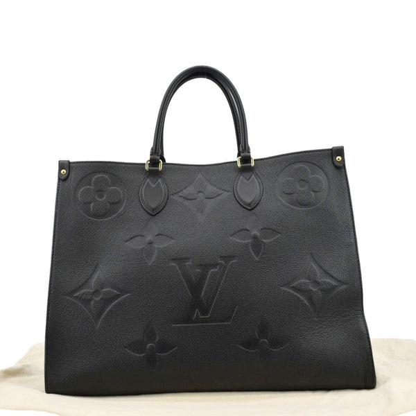 LOUIS VUITTON Onthego GM Monogram Empreinte Leather Tote Shoulder Bag Black