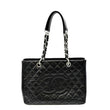 CHANEL Grand Shopping Quilted Caviar Leather GST Tote Bag Black