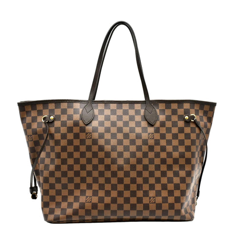 LOUIS VUITTON Neverfull GM Damier Ebene Tote Shoulder Bag Brown