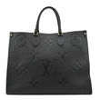 LOUIS VUITTON Onthego GM Monogram Empreinte Leather Tote Shoulder Bag Black