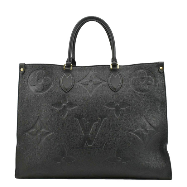 LOUIS VUITTON Onthego GM Monogram Empreinte Leather Tote Shoulder Bag Black