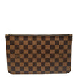LOUIS VUITTON Neverfull Damier Ebene Pochette Wristlet Pouch Brown