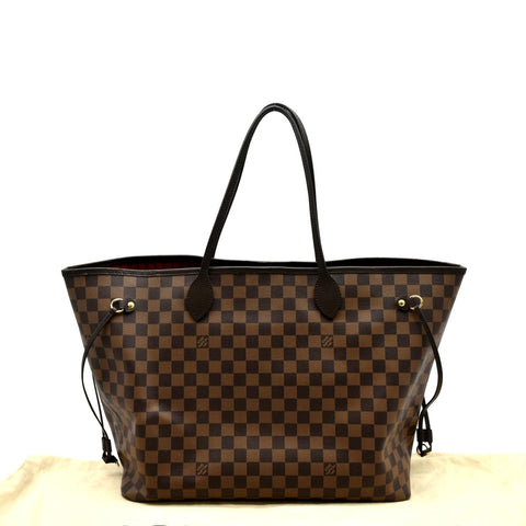 LOUIS VUITTON Neverfull GM Damier Ebene Tote Shoulder Bag Brown