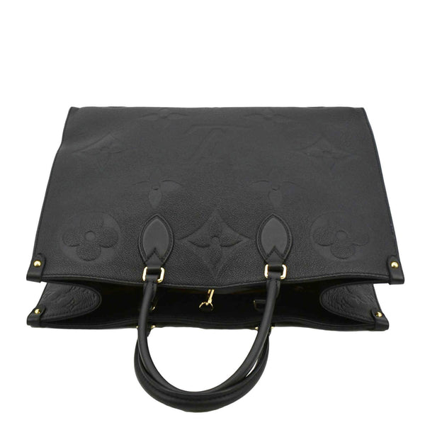 LOUIS VUITTON Onthego GM Monogram Empreinte Leather Tote Shoulder Bag Black