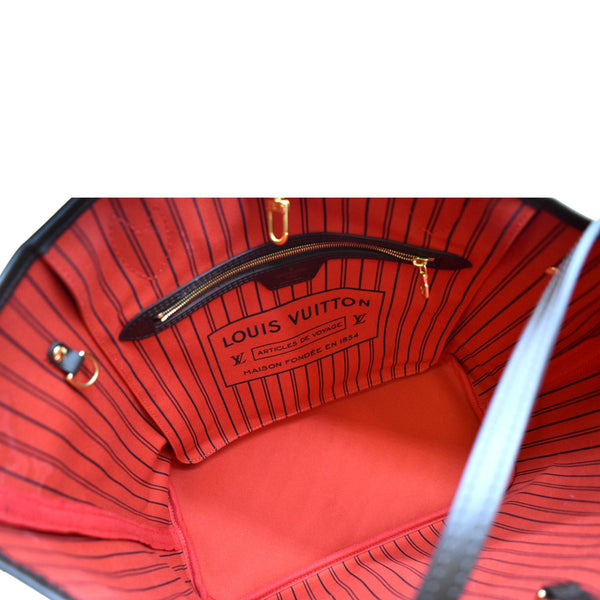 LOUIS VUITTON Neverfull MM Damier Ebene Tote Bag Brown