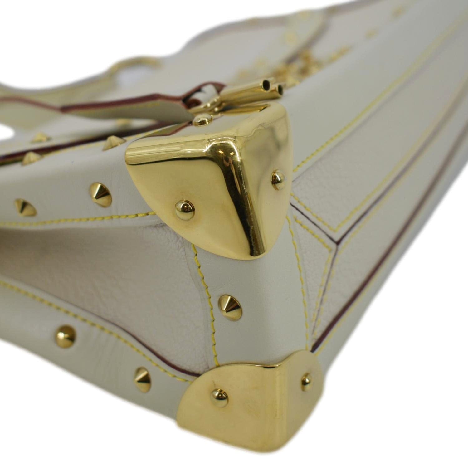 White Suhali leather Louis Vuitton Le Favori wallet with brass