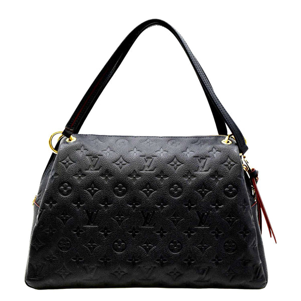 Front View of LV Ponthieu PM Empreinte Leather Shoulder Bag Black