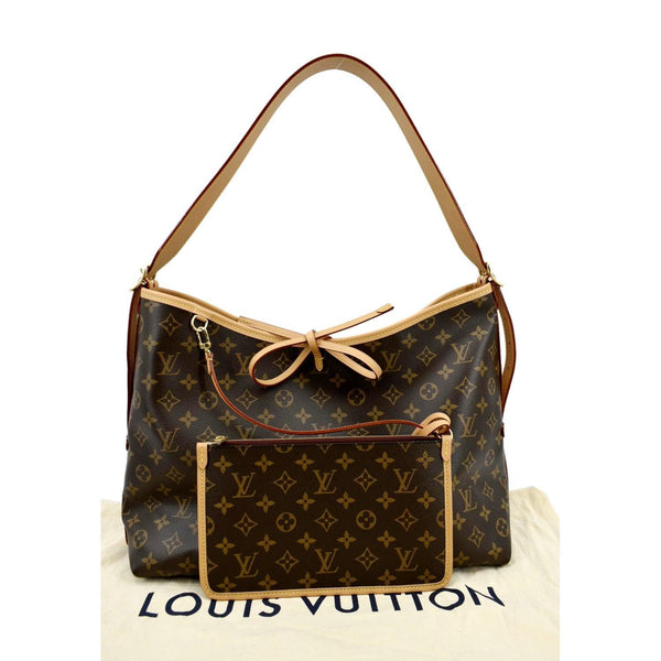 LOUIS VUITTON Carryall MM Monogram Canvas Shoulder Bag Brown