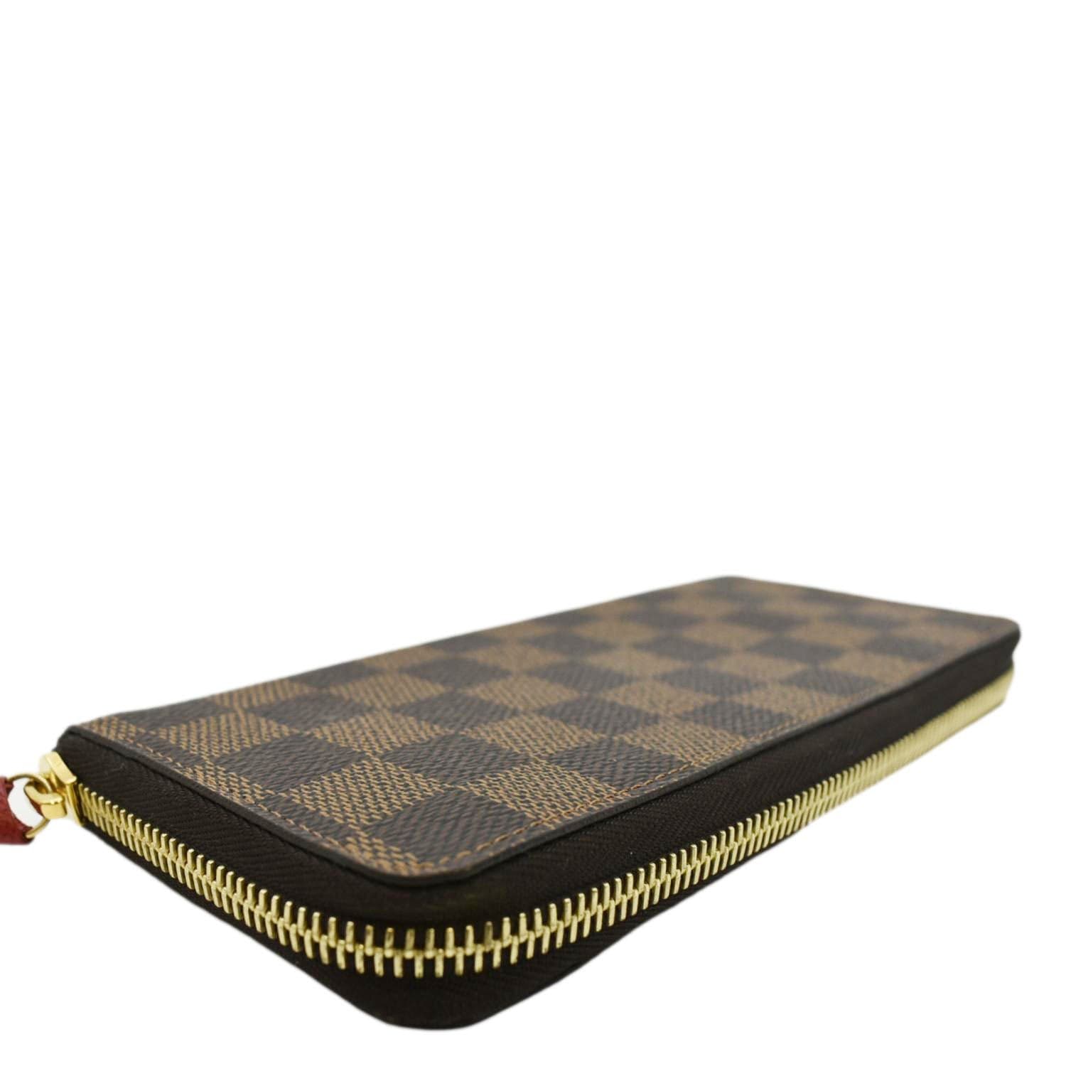 LV Black Checker Wallet w/ Zipper