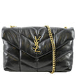 YVES SAINT LAURENT Toy Loulou Puffer Quilted Lambskin Leather Crossbody Bag Black