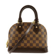 LOUIS VUITTON Alma BB Damier Ebene Satchel Crossbody Bag Brown