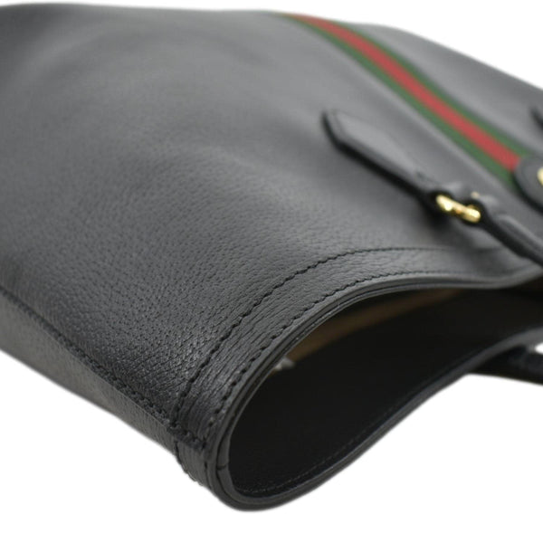 GUCCI Ophidia GG Jumbo Leather Tote Bag Black 631685