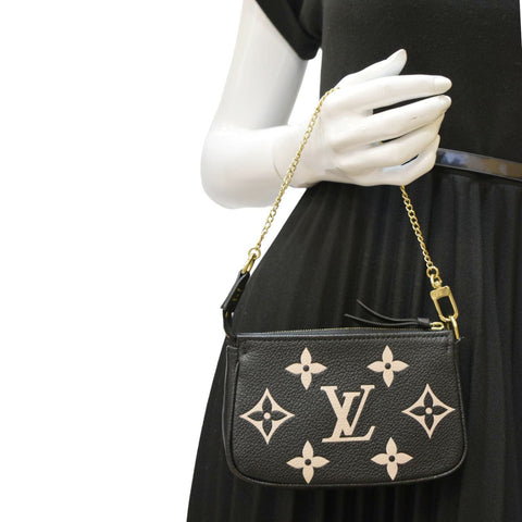 LOUIS VUITTON Mini Pochette Bicolor Monogram Empreinte Accessoires Pouch Black
