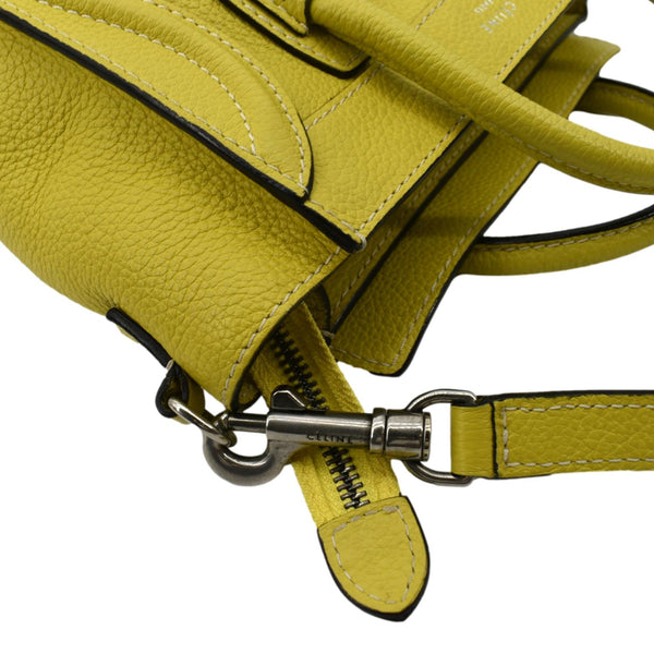 CELINE Nano Luggage Calfskin Leather Shoulder Bag Citron