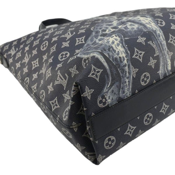 LOUIS VUITTON Savane Monogram Chapman Canvas Atlas Tote Bag Navy Blue