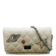 CHANEL Classic 2.55 Reissue Space Charm Quilted Canvas WOC Crossbody Bag Silver
