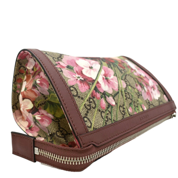 GUCCI GG Blooms Small Monogram Canvas Cosmetic Case Dry Rose 475898