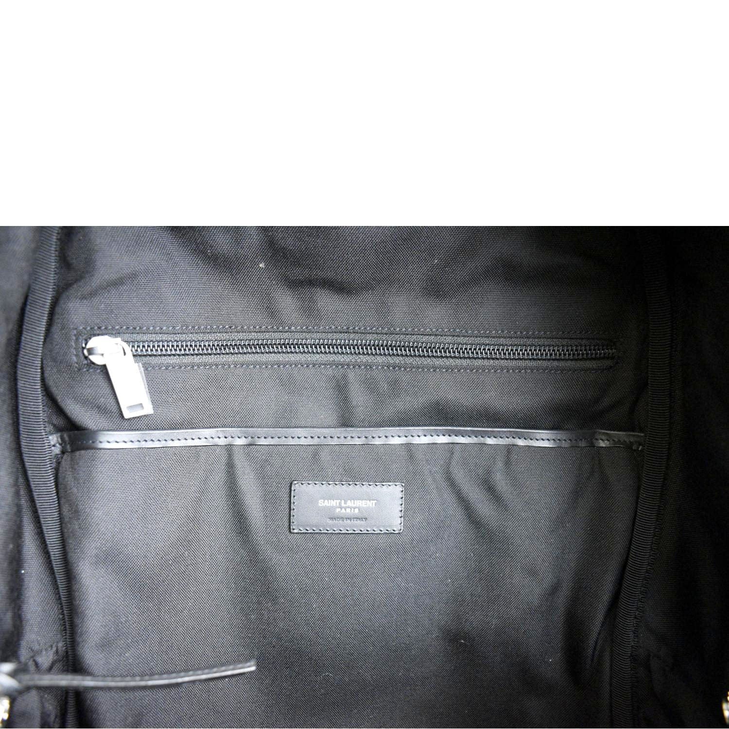 YVES SAINT LAURENT City Palm Print Canvas Backpack Bag Orange