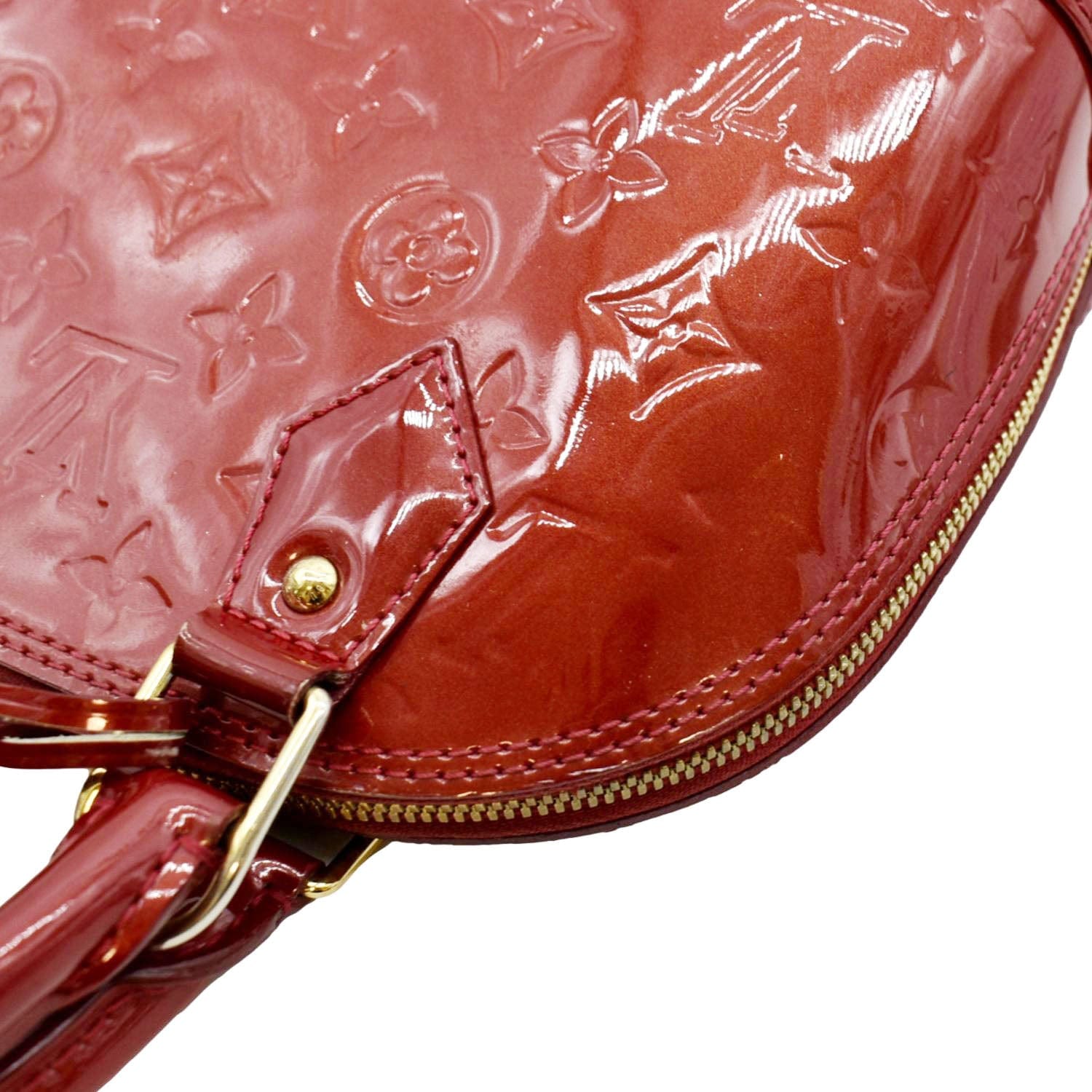 LOUIS VUITTON Alma BB Monogram Patent Leather Satchel Crossbody Bag Re