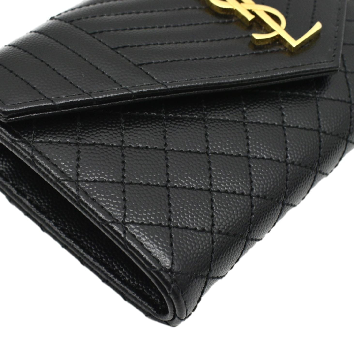 Yves Saint Laurent Envelope Flap Matelasse Leather Wallet