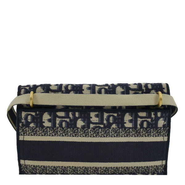 CHRISTIAN DIOR Saddle Oblique Canvas Belt Bag Navy Blue