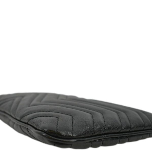 GUCCI GG Marmont Matelasse Chevron Leather Pouch Black 525541