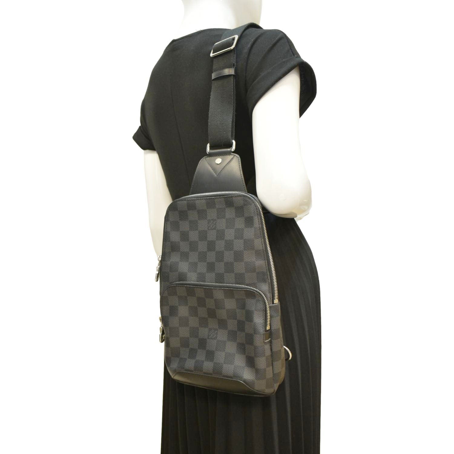 LOUIS VUITTON Avenue Sling Damier Graphite Backpack Bag Black LOUIS VUITTON Avenue Sling Damier Graphite Backpack Bag Black