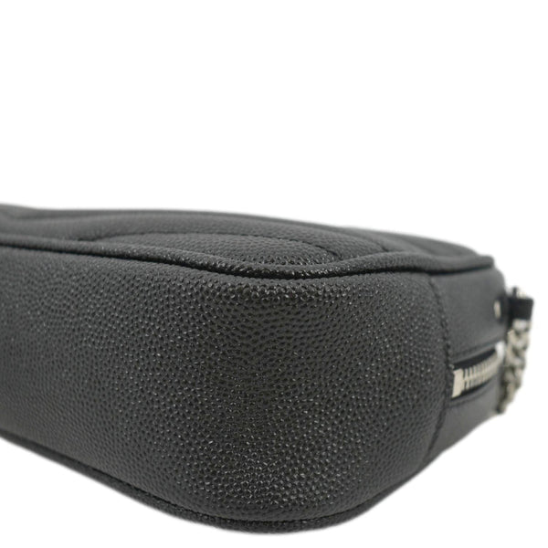 YVES SAINT LAURENT Lou Chevron Leather Camera Crossbody Bag Black