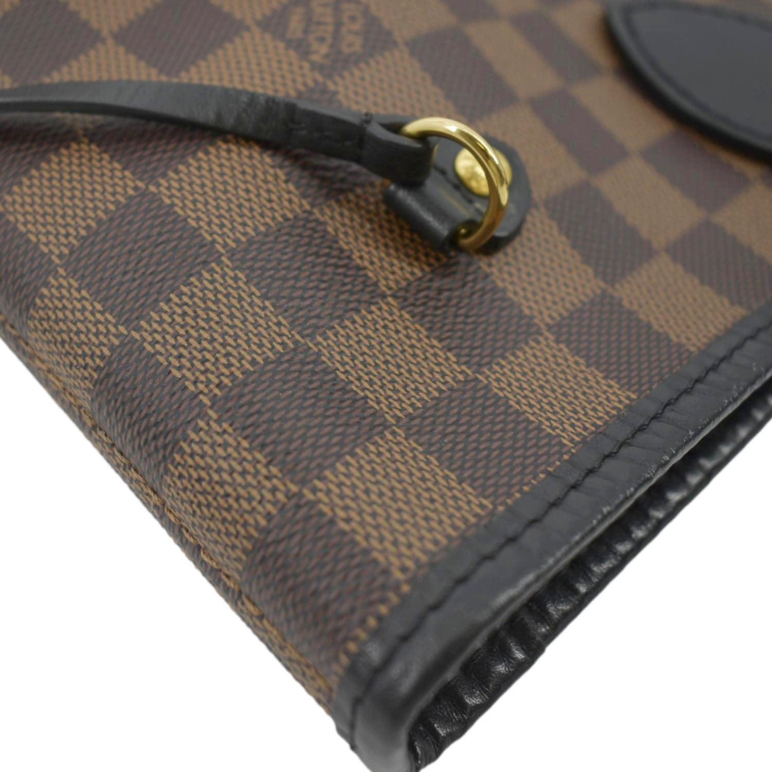 Louis Vuitton Pouch For Neverfull Damier Ebene Canvas Red Interior