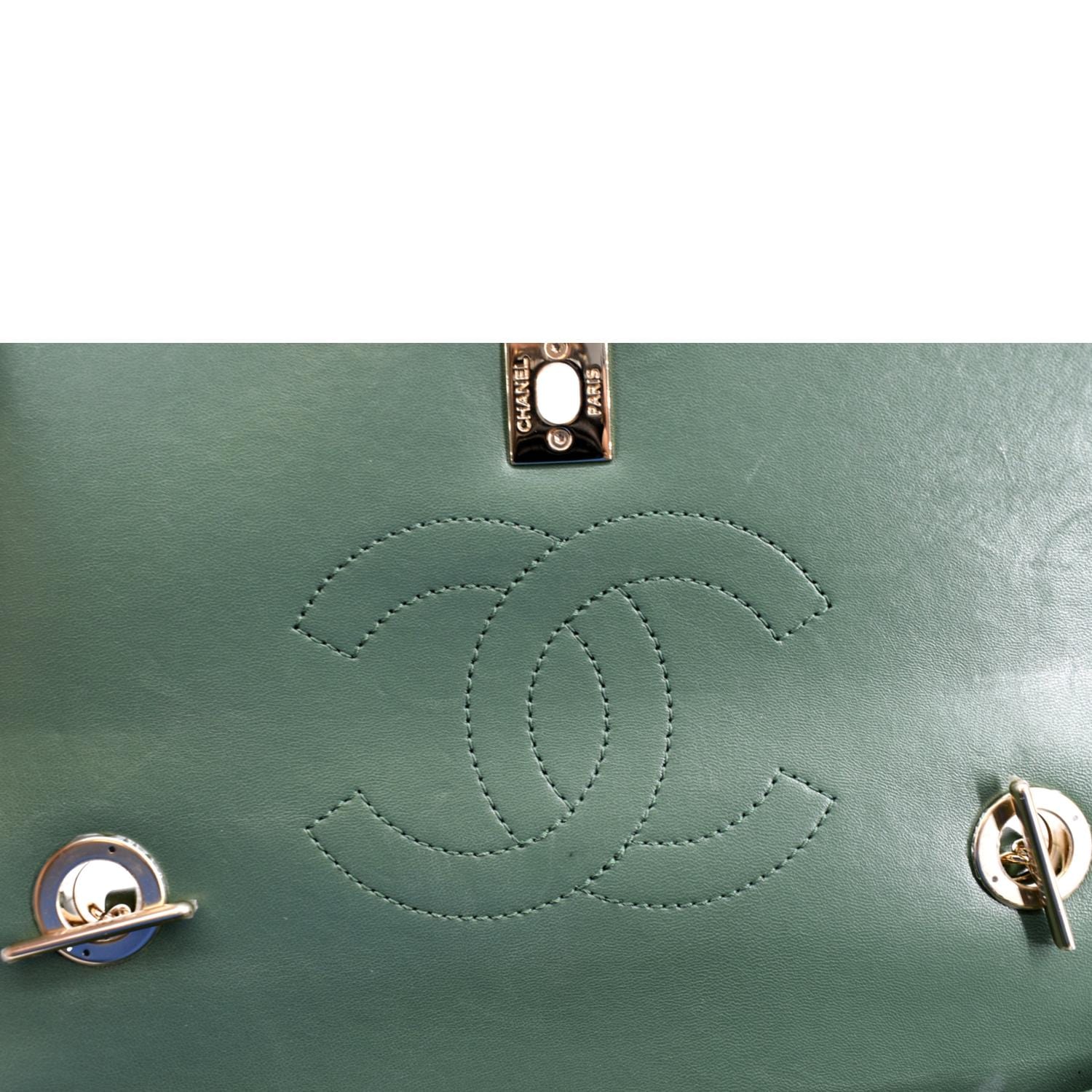 Chanel Classic Medium Chevron Double Flap Bag - Light Green