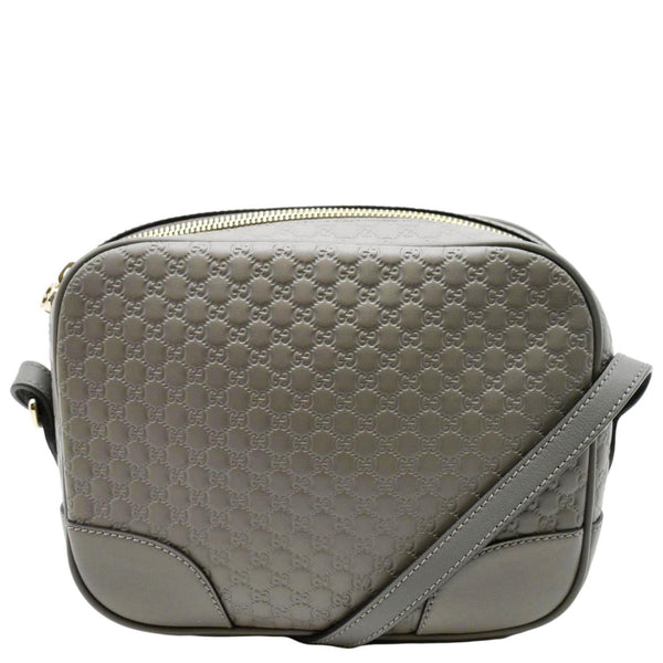 GUCCI Bree GG Leather Crossbody Bag Grey 449413
