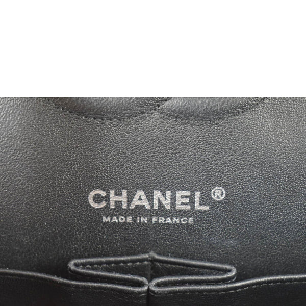 CHANEL Classic Medium Double Flap Patent Leather Shoulder Bag Black