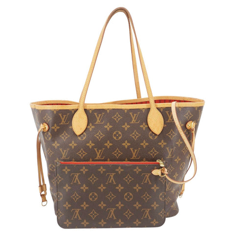 LOUIS VUITTON Neverfull MM Monogram Canvas Shoulder Bag Brown