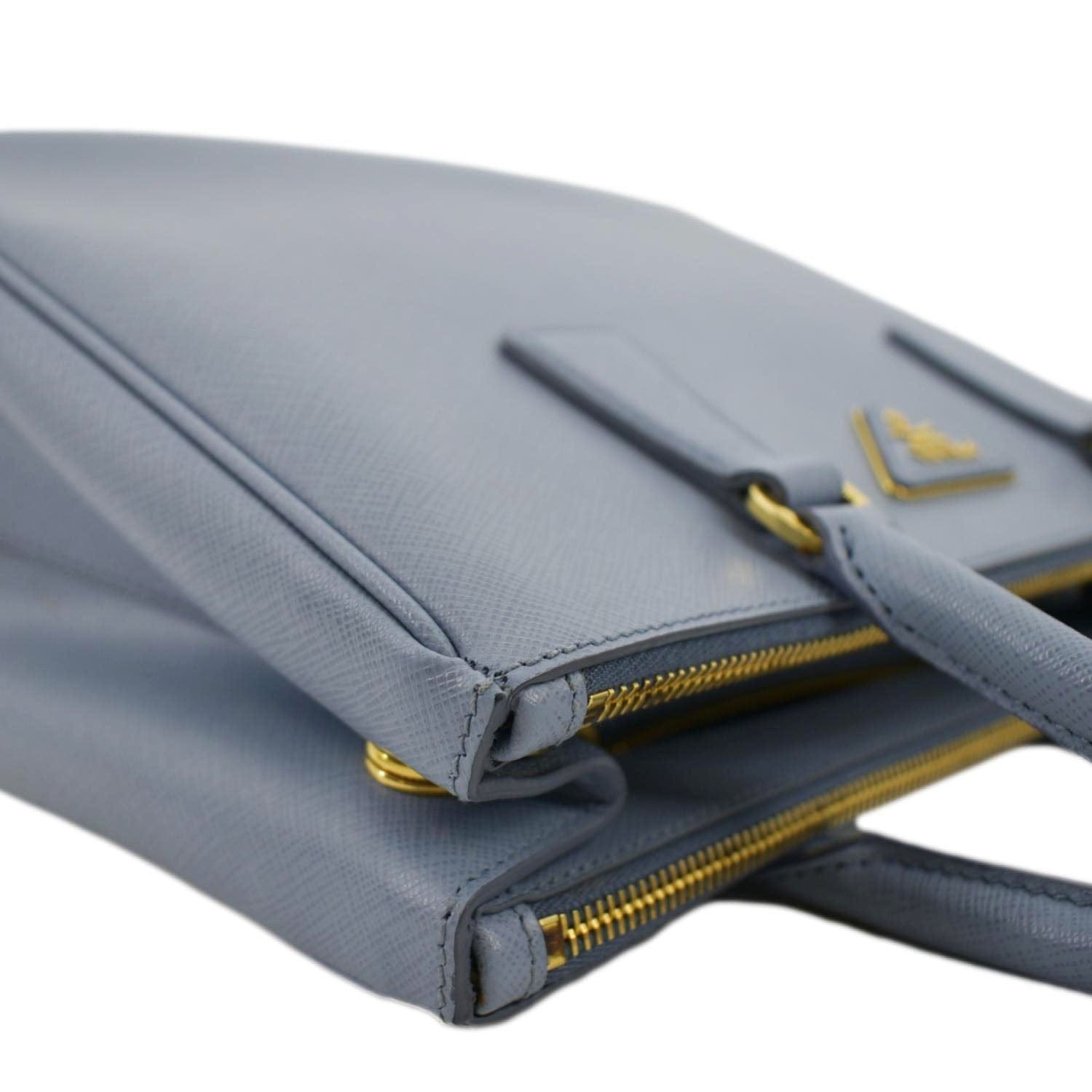 Prada Small Saffiano Lux Galleria Double Zip Tote - Black Handle Bags,  Handbags - PRA875287
