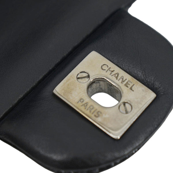 CHANEL Classic Medium Double Flap Patent Leather Shoulder Bag Black