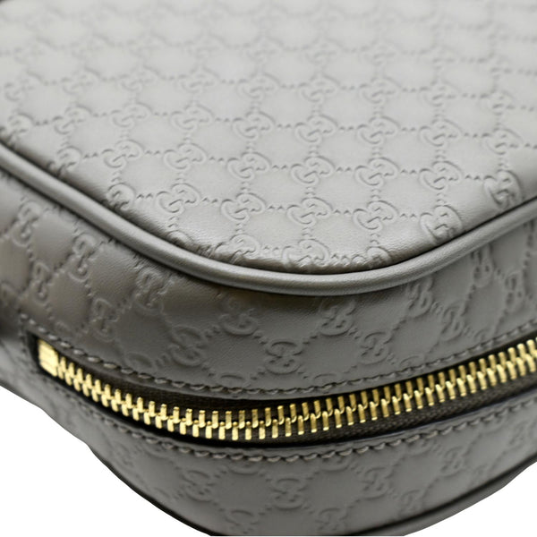 Gucci Bree GG Guccissima Leather Crossbody Bag in Grey - Top Right