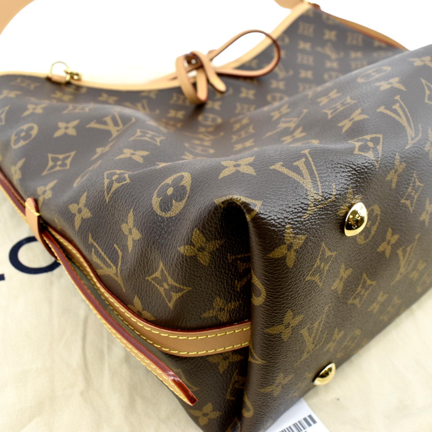 Louis Vuitton Women LV CarryAll MM Handbag Brown Monogram Coated