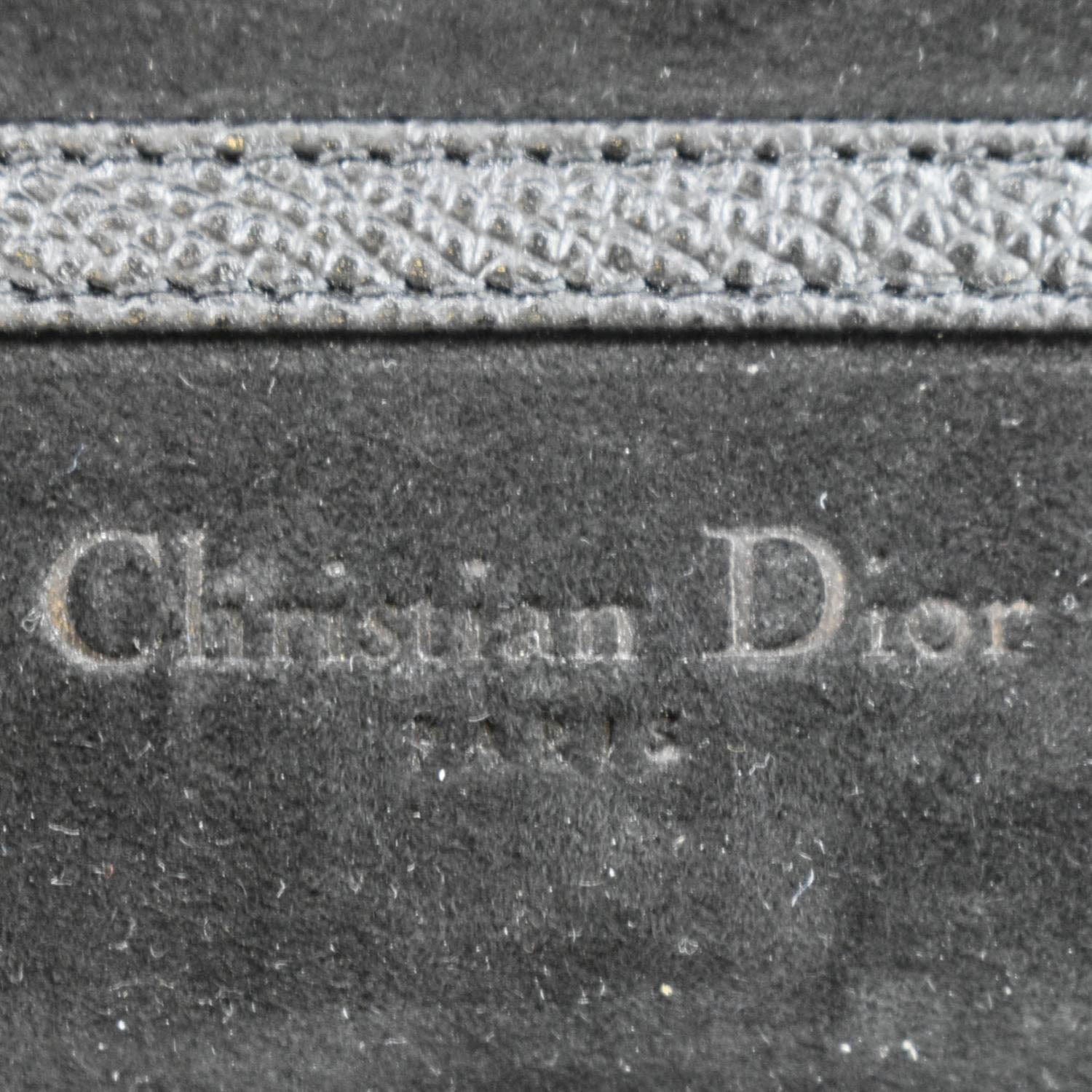 CHRISTIAN DIOR Metallic Grained Calfskin Saddle Chain Wallet Pouch