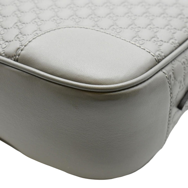 Gucci Bree GG Guccissima Leather Crossbody Bag in Grey - Bottom Right