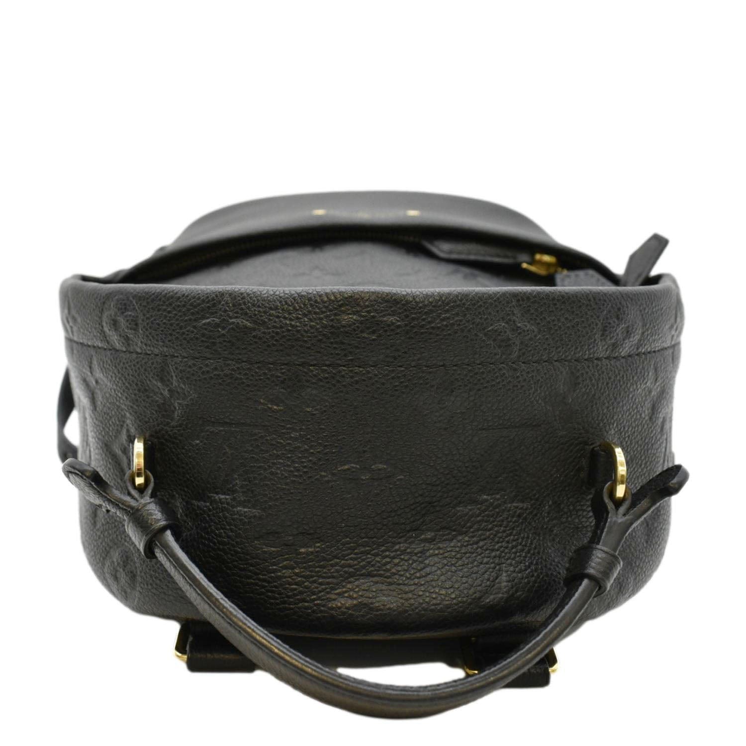 black louis vuitton backpack with gold plate LOUIS VUITTON Sorbonne Monogram Empreinte Leather Backpack Black