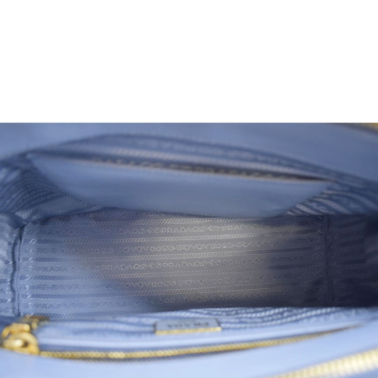 Prada Light Blue Saffiano Leather Mini Galleria Double Zip Tote at 1stDibs