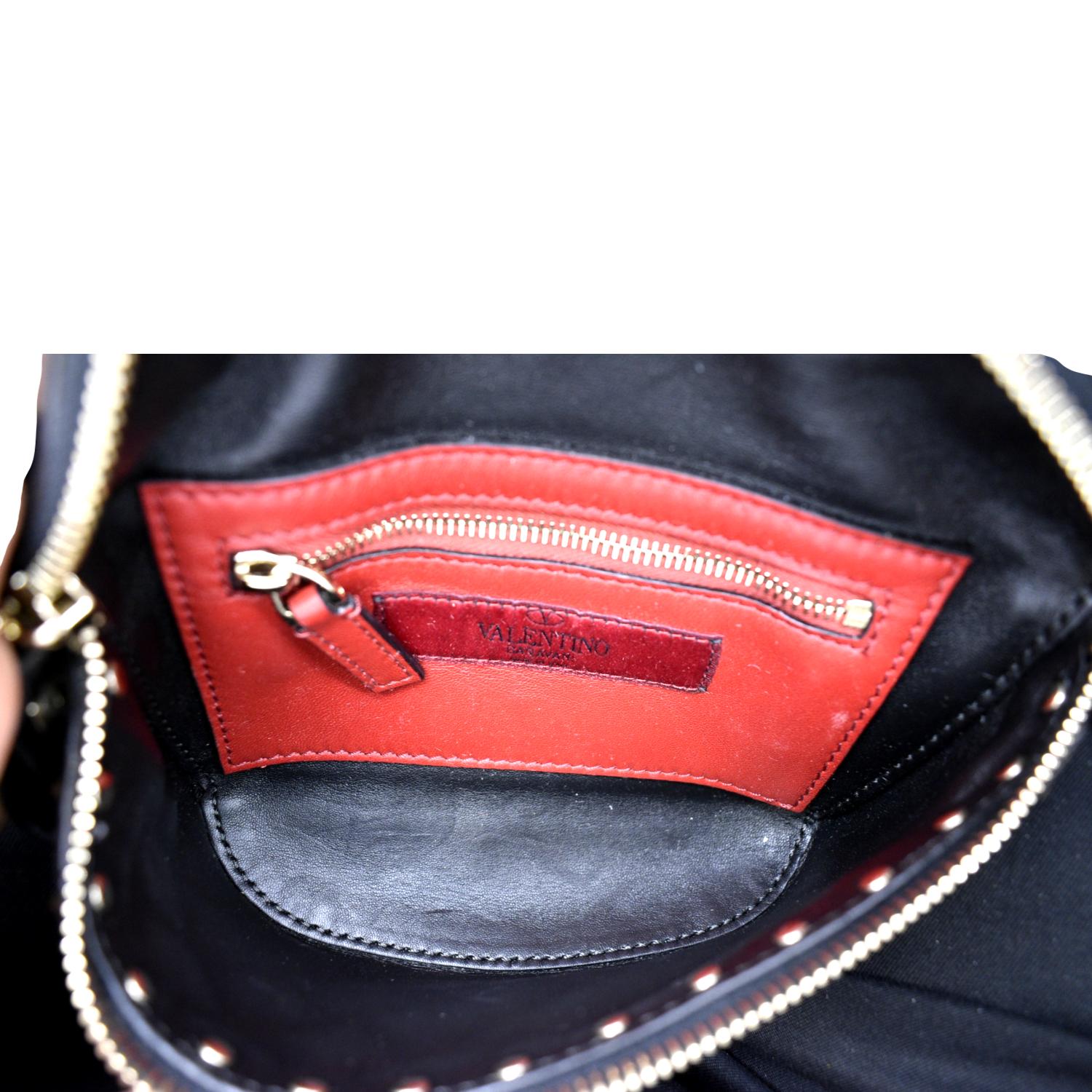 VALENTINO Free Rockstud Spike Leather Crossbody Belt Bag Black