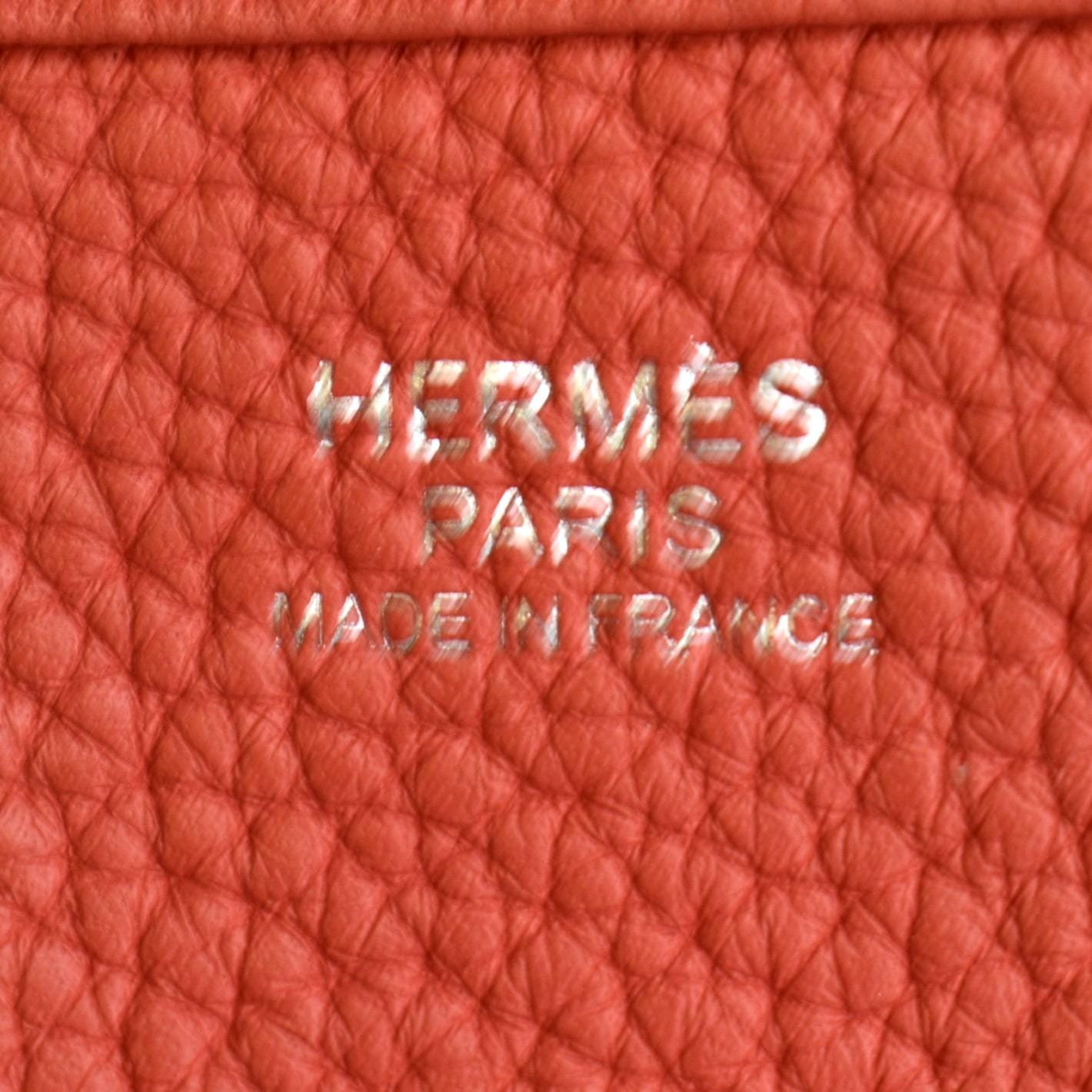 HERMES Evelyne III GM Clemence Leather Orange 33cm Hermes