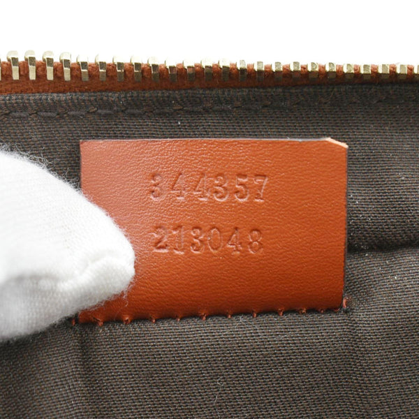 GUCCI Diamante Bright Leather Briefcase Travel Bag Orange 344357